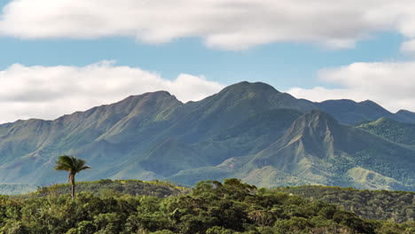 mount koghi dominates the paradisiacal landscape of new caledonia - cloudscape time lapse