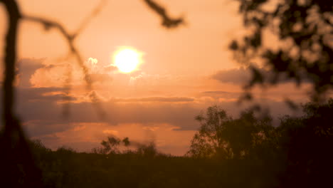 Tiro-Apretado-De-La-Puesta-Del-Sol-Naranja-De-Texas