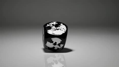 black and white 3d globe or dice design