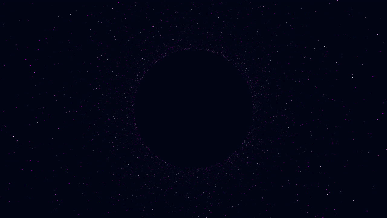 A black circle surrounded by white dots stands out against a dark background in this minimalist image. The contrasting colors create a striking visual effect