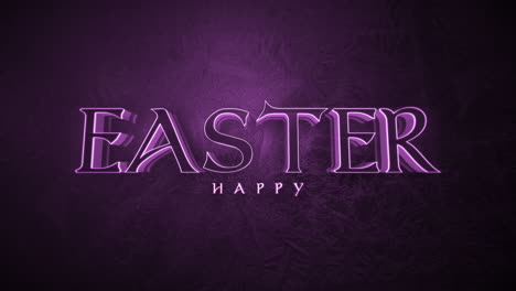 monochrome happy easter on purple gradient