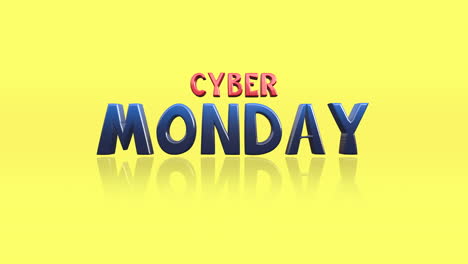 Cyber-Monday-Cartoon-Text-Auf-Gelbem-Farbverlauf