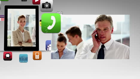 Business-animation-showing-meeting-and-app-icons