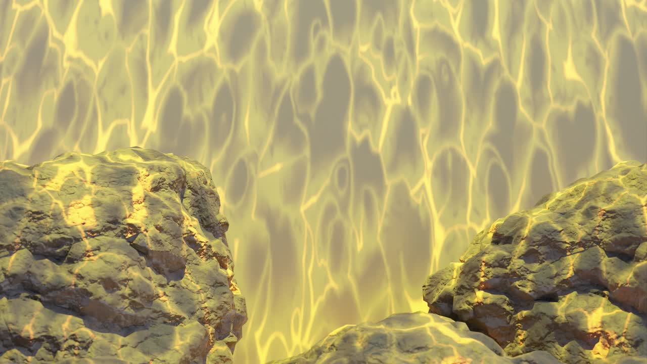 바위 배경 사이의 전기 노란색 에너지