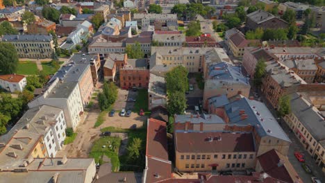 daugavpils residential and commercial buildings, latvia, aerial view