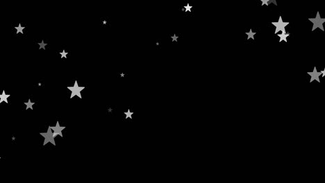 animación de estrellas blancas de navidad cayendo sobre un fondo negro