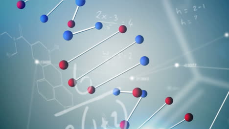 animation of dna strand spinning and medical data processing