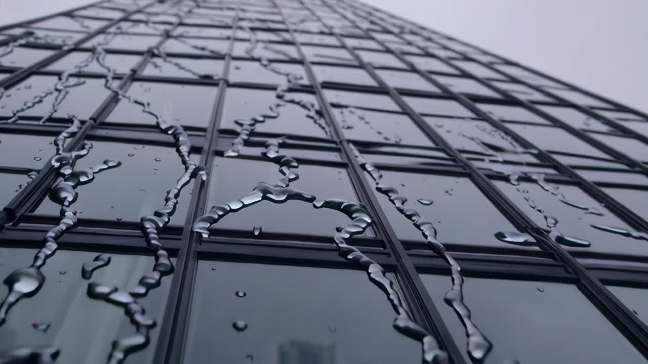 Water Drops on a Modern Skyscraper