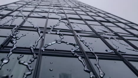 water drops on a modern skyscraper