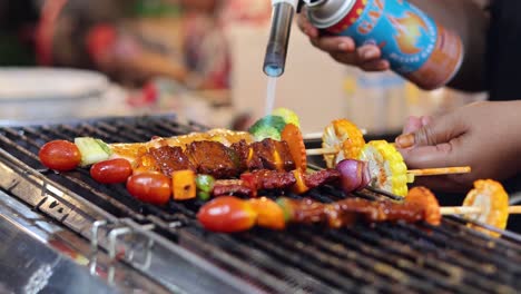 grilled skewers with vegetables