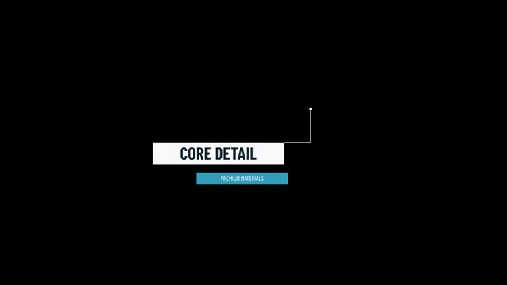 Grafica minimalista per lower third con testo di dettaglio principale