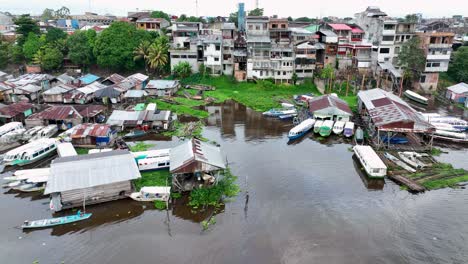 Aerial-view-of-Iquitos,-Peru,-also-known-as-the-Capital-of-the-Peruvian-Amazon