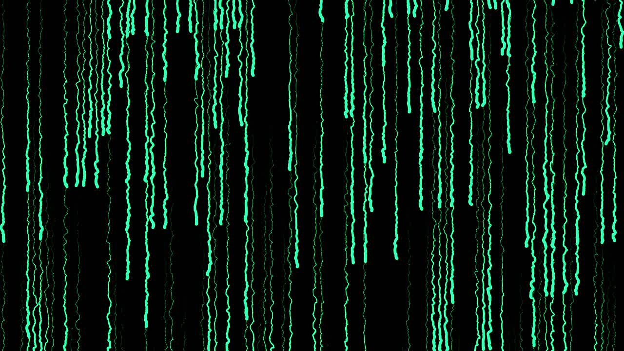 Green Paint Drips on Black Background