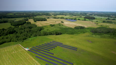 rows of solar panel producing clean energy from sunlight