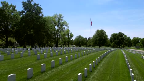 crown hill national cemetery, indianapolis, indiana. aerial backward