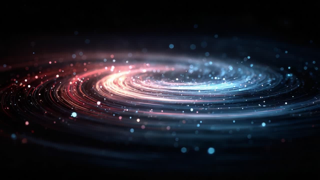 A Mesmerizing Swirl of Colorful Galaxies: Captivating Cosmic Motion with Radiating Particles Creating a Dynamic Visual Spectacle of Stardust and Energy