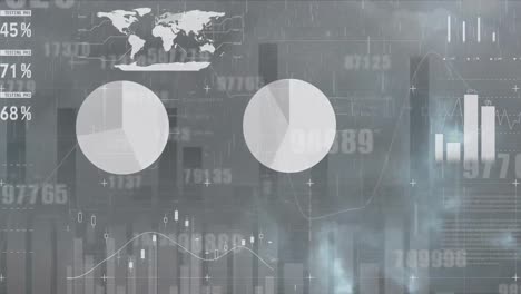 Animación-De-Datos-Financieros-Y-Gráficos-Sobre-Cielo-Lluvioso