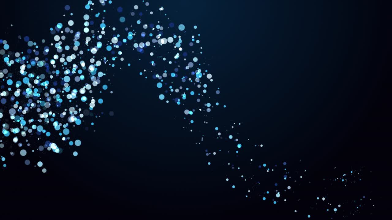 animación futurista con partículas brillantes y parpadeantes en movimiento, 4096x2304 bucle 4k