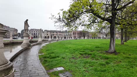 padua, north italy historical part of town in veneto region rainy season