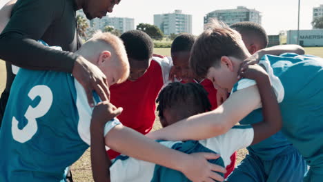 Youth Soccer Team Huddle