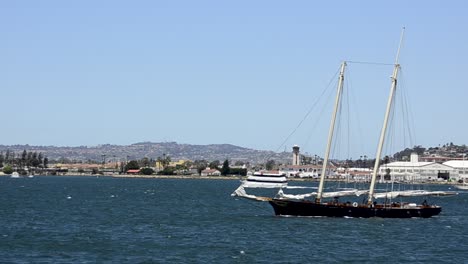 Replica-of-19th-century-racing-yacht-America-sailing-out-of-San-Diego-California
