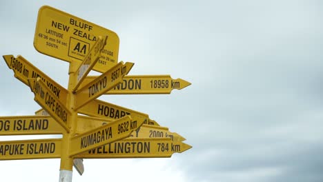 stirling point sign, bluff, new zealand - close up