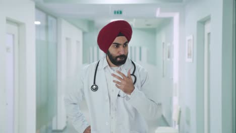 stressed and tensed sikh indian doctor