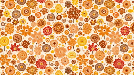 seamless floral pattern in warm autumn colors