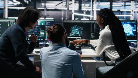 server room computer scientists using ai to review infrastructure diagnostics