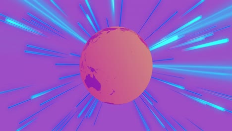 Animation-of-data-processing-over-orange-globe