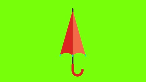 animación de un paraguas en un fondo de pantalla verde