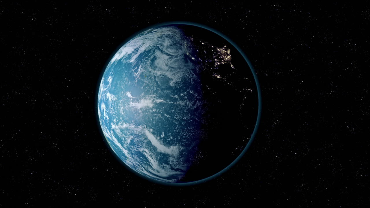 ciclo de día a noche de la tierra desde el espacio