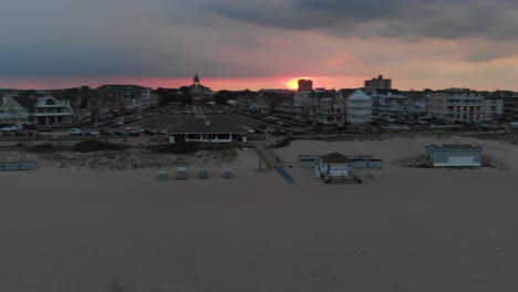 ocean grove at sunset , editorial