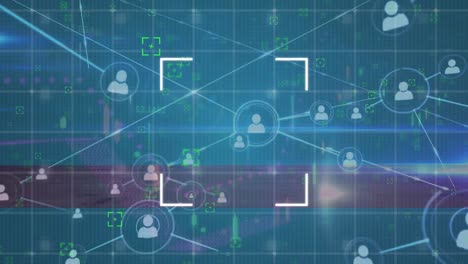 animación de redes de conexiones y procesamiento de datos sobre la red