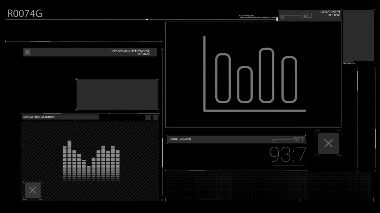 Animation of graphs on black screen