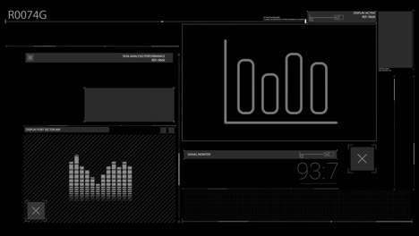 animation of graphs on black screen