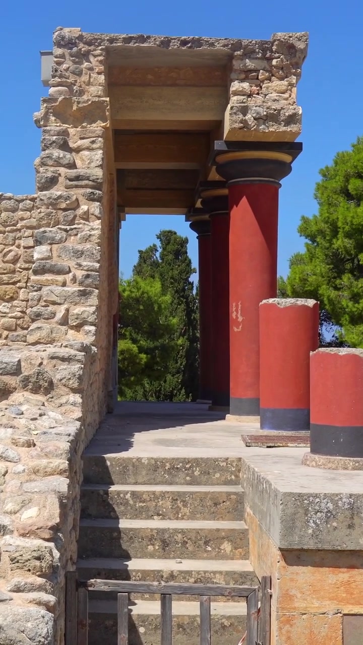 Ancient Minoan ruins at the Palace of Knossos in Crete, Greece