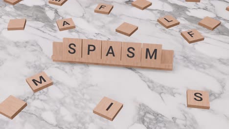 Spasmus-Wort-Auf-Scrabble