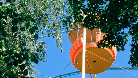 ferris wheel over blue sky