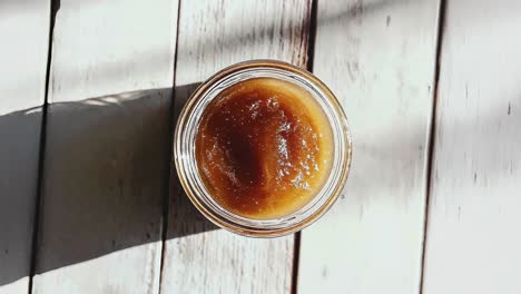 Top-View-of-Pumpkin-Spice-Jam-on-Rustic-Table