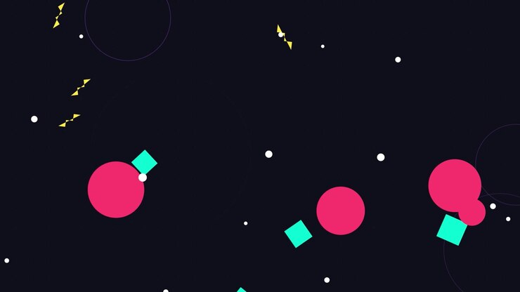 Abstract Motion Graphics with Floating Geometric Shapes