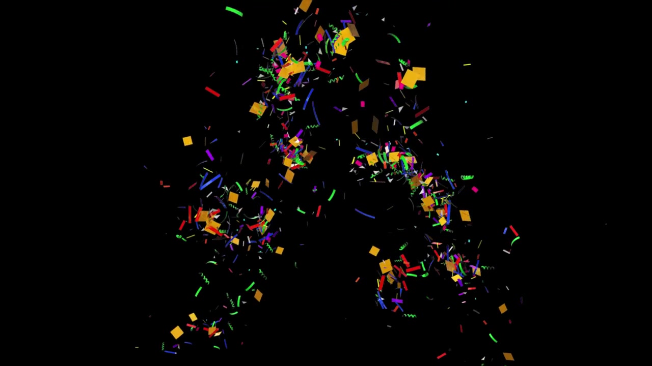 Confetti colorful background with alpha channel 4k