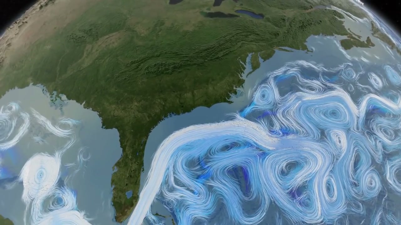 Nasa Production Shows The World Ocean And Air Currents And Climate