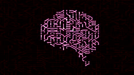 seamless looping animation of a brain circuit board.