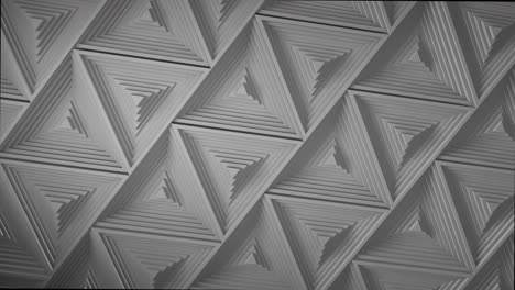 white minimalism. a mosaic surface with moving black triangles. abstract geometric background. cells. wave. loop animation. 4k. 3d. animation for a business presentation