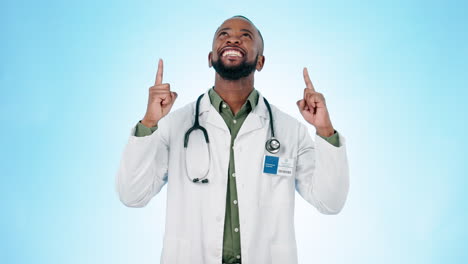 Healthcare,-hand-pointing-and-face-of-man-doctor