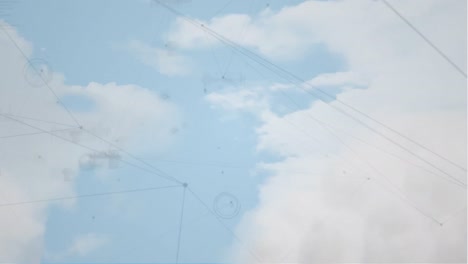 animación de la red de conexiones en el cielo