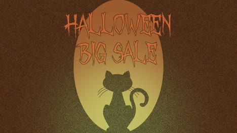 grande vendita di halloween con gatto e luna nella notte