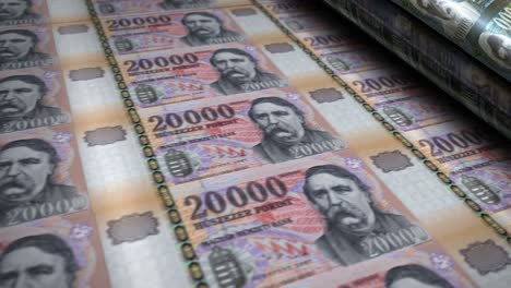hungarian forint money banknotes printing seamless loop