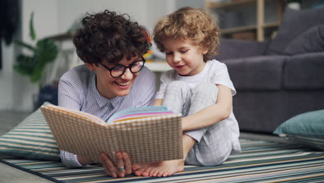 mother and child reading together